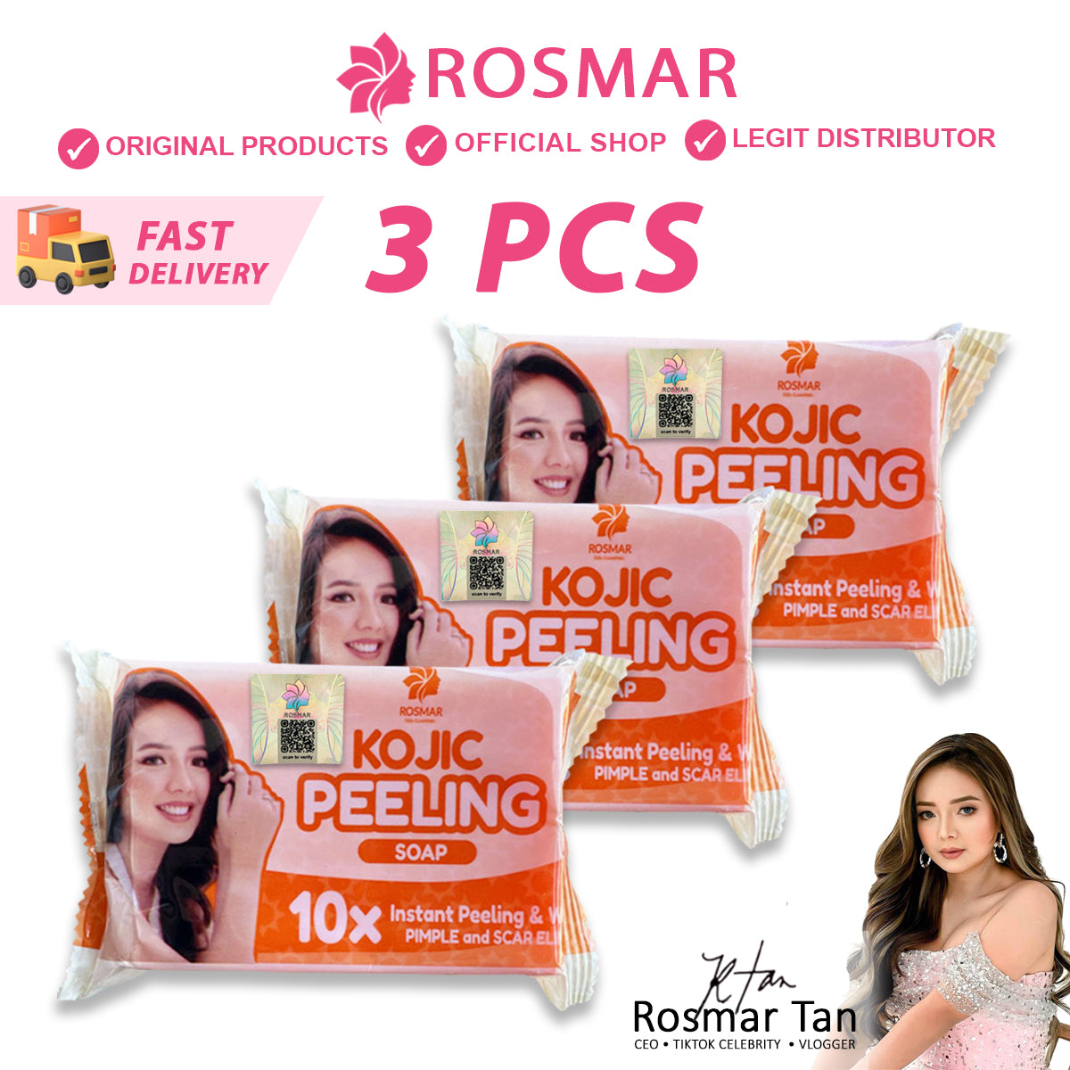 Rosmar Kojic Peeling Soap Bar 150grams