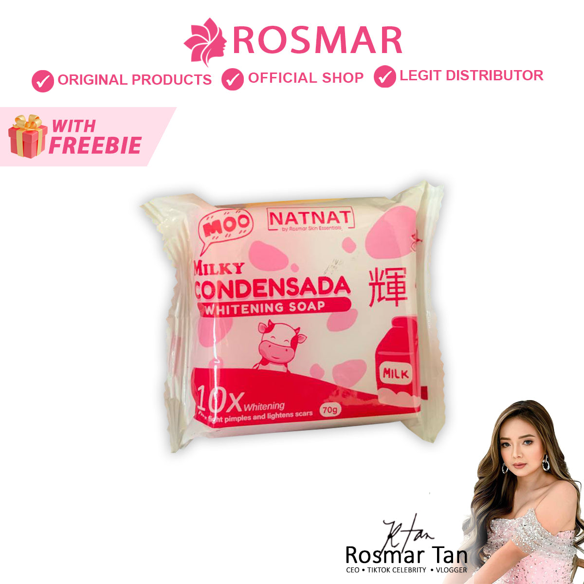 Rosmar Natnat Milky Condensada Soap Bar 70grams
