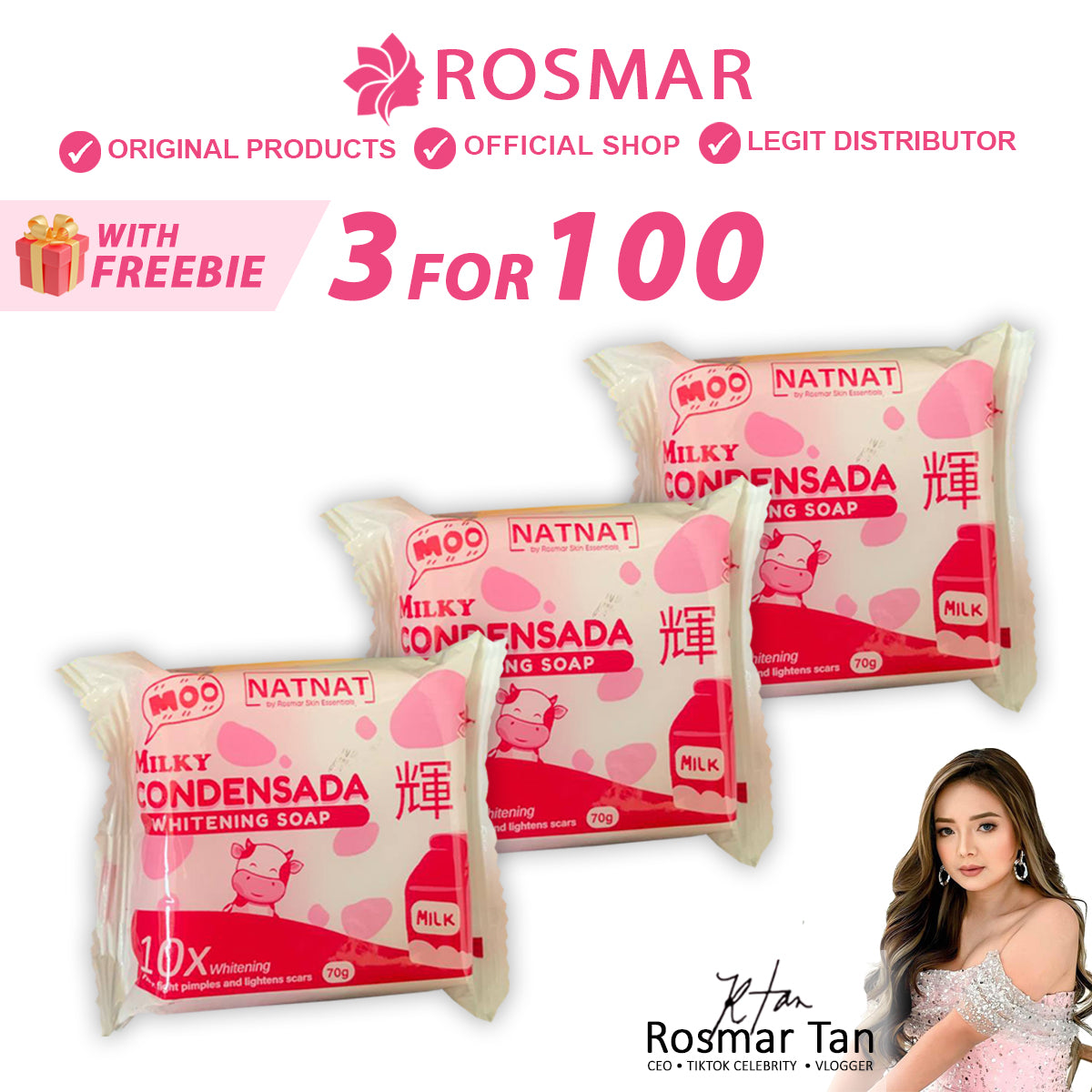 Rosmar Natnat Milky Condensada Soap Bar 70grams